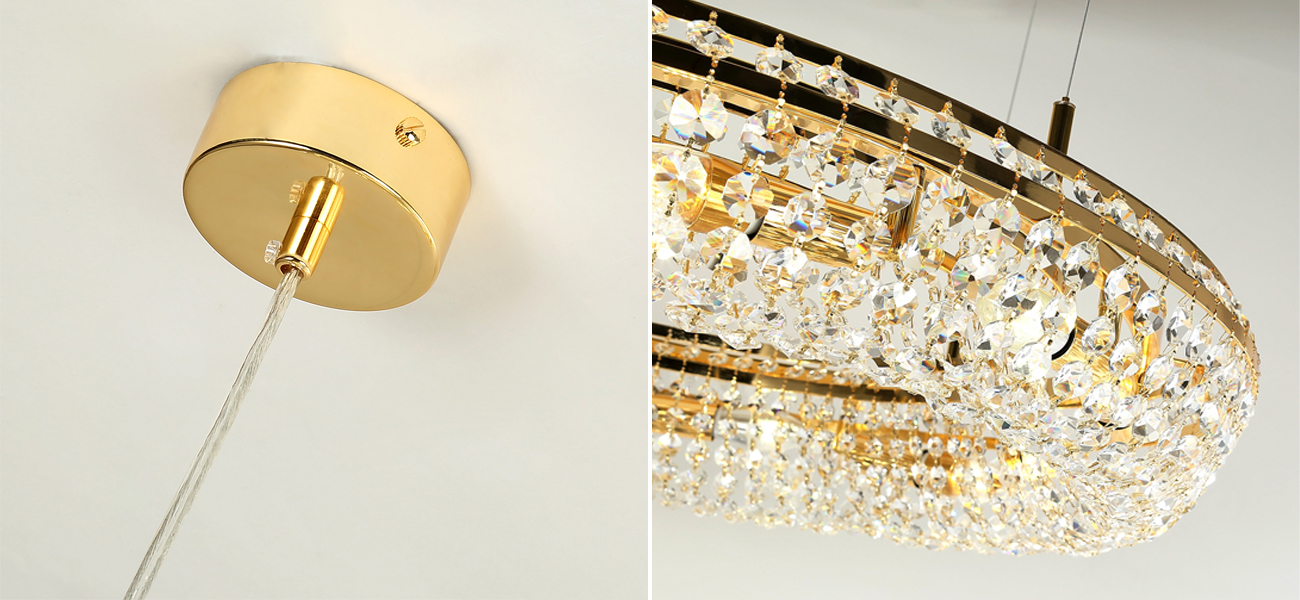 Кольцевая люстра с хрустальными элементами Torus - фото №1