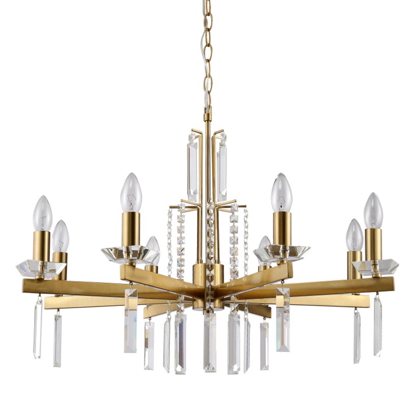 Люстра Vivien Crystal Brass Chandelier 8 Латунь Серый в Самаре | Loft Concept 