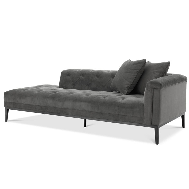 Кушетка Eichholtz Lounge Sofa Cesare Right grey Серый Темная бронза в Самаре | Loft Concept 