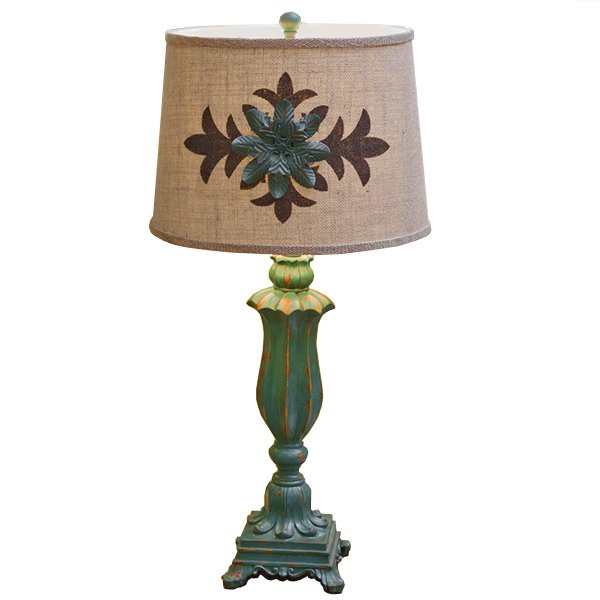 Настольная лампа Cross Ornament Provence table lamp Малахит (зеленый) Бежево-серый в Самаре | Loft Concept 