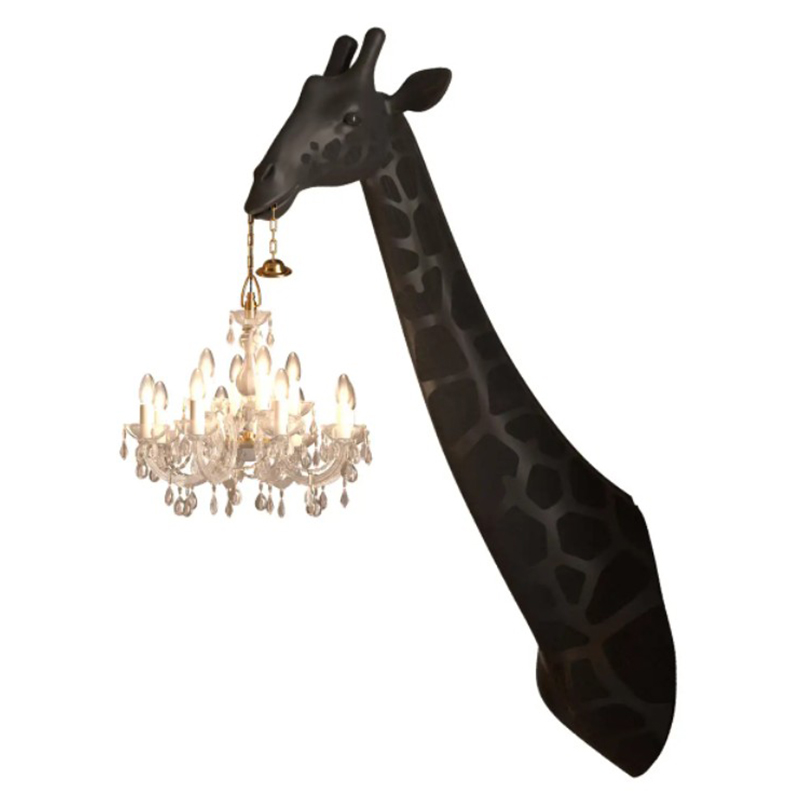 Бра черный жираф Black Giraffe Wall Lamp Sconce Chandalier Черный в Самаре | Loft Concept 