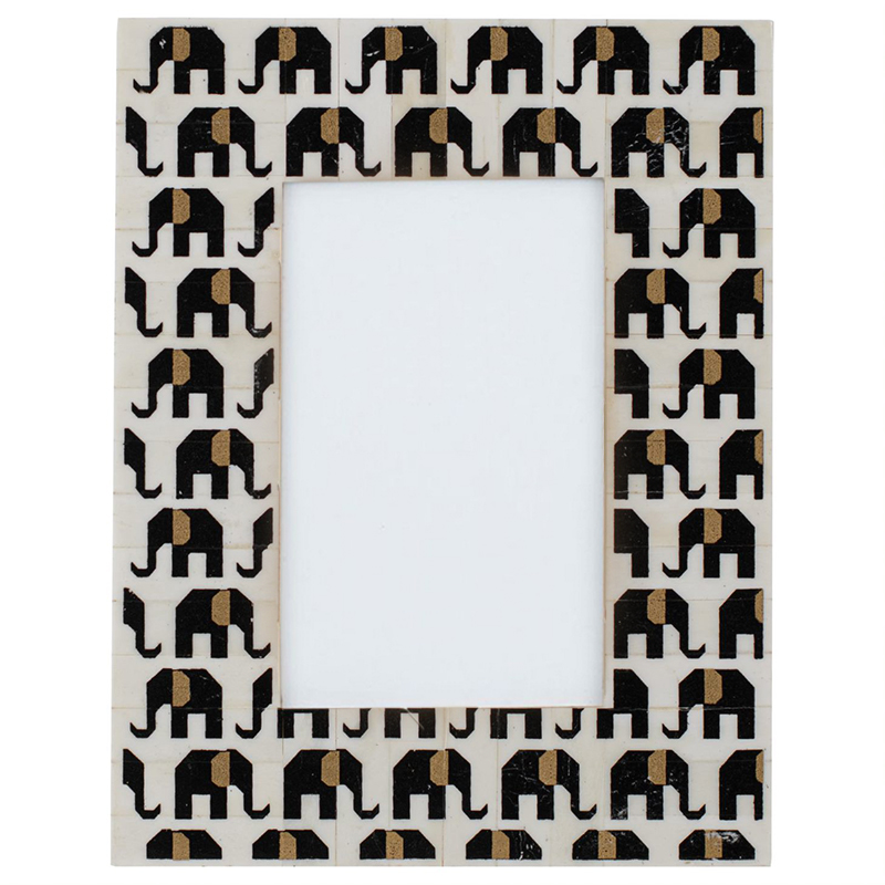 Фоторамка кость Indian Elephants Bone Inlay photo frame Черно-белый в Самаре | Loft Concept 