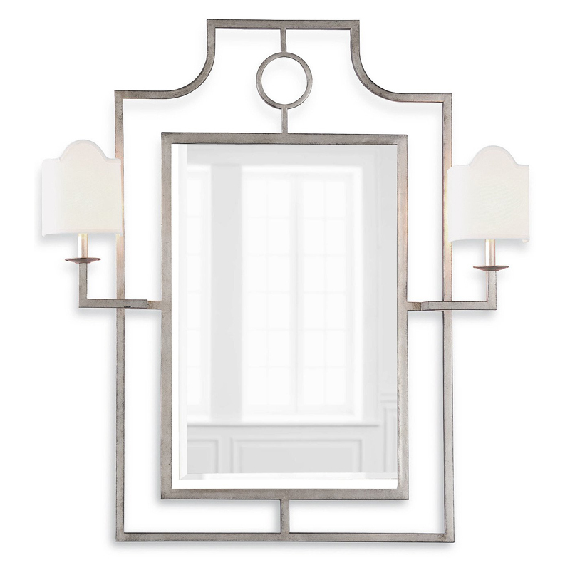 Зеркало с бра Mirror with Sconces Dairile Silver Серебряный в Самаре | Loft Concept 