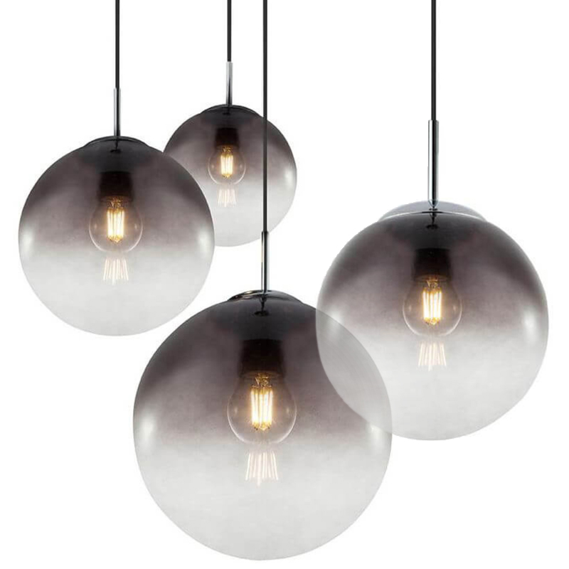 Светильник Ball Sunrise Pendant lamp smok 1 плафон Стекло Смок Хром в Самаре | Loft Concept 