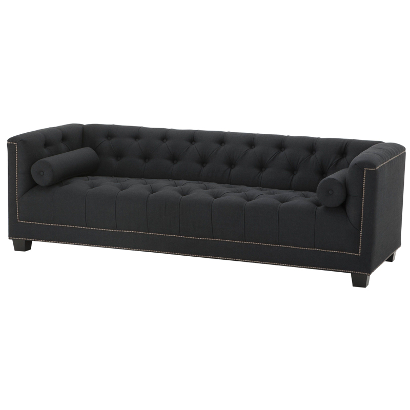 Диван Eichholtz Sofa Paolo black Черный Коричневый в Самаре | Loft Concept 