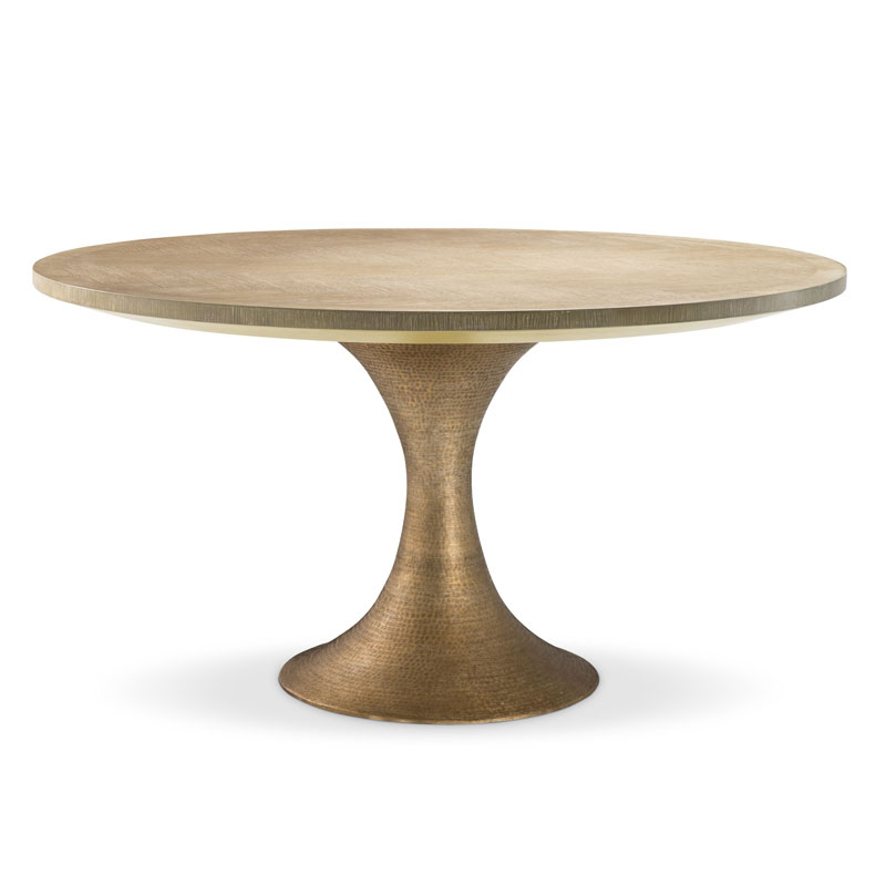 Обеденный стол Eichholtz DINING TABLE MELCHIOR ROUND brass Латунь в Самаре | Loft Concept 