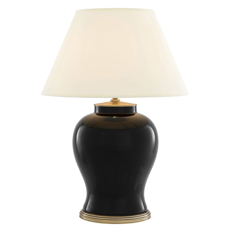 Настольная лампа Eichholtz Table Lamp Mundon Белый Черный Латунь Античная полированная в Самаре | Loft Concept 