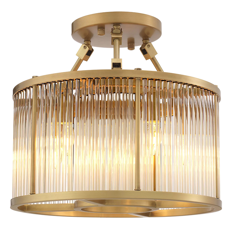 Потолочный светильник Eichholtz  Ceiling Lamp Bernardi S Brass Прозрачное Стекло Латунь в Самаре | Loft Concept 