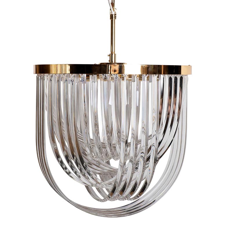 Люстра Retro FROZEN GLASS Chandelier gold Глянцевое золото в Самаре | Loft Concept 