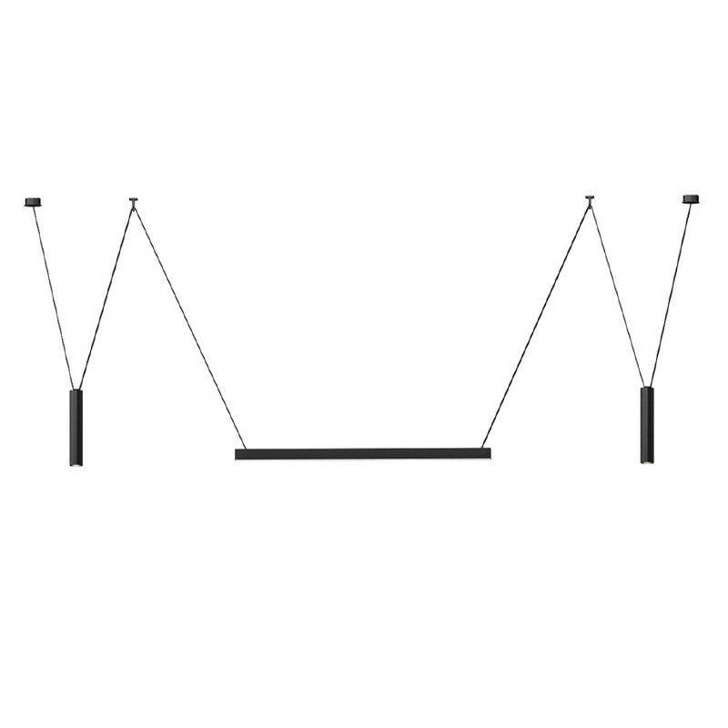 Комплект трековой системы из трех светильников черного цвета Flos Wireline Lighting Черный Комплект трековой системы из трех светильников черного цвета Flos Wireline Lighting Черный в Самаре | Loft Concept