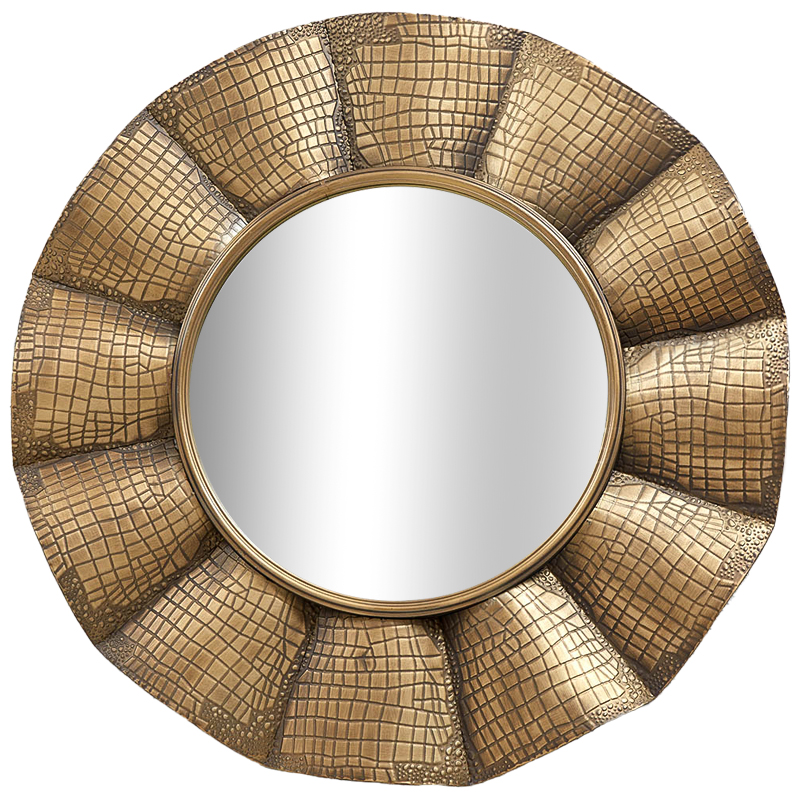 Круглое зеркало Aguirre Round Brass Mirror Латунь Зеркало в Самаре | Loft Concept 