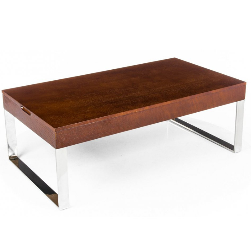 Кофейный стол Annecy Coffee Table brown Коричневый Хром в Самаре | Loft Concept 