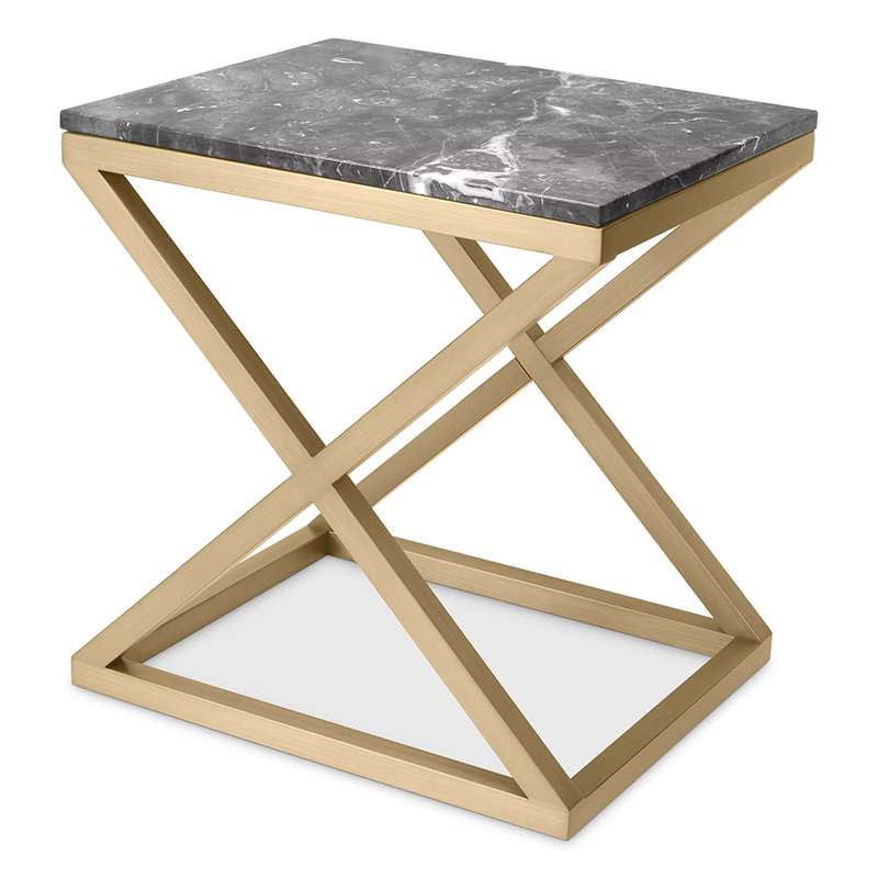 Приставной стол Eichholtz Side Table Criss Cross Латунь Серый в Самаре | Loft Concept 