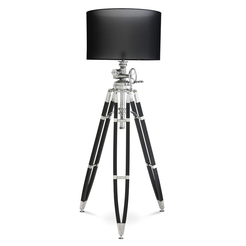 Торшер Eichholtz Floor Lamp Royal Marine Black Черный Алюминий в Самаре | Loft Concept 