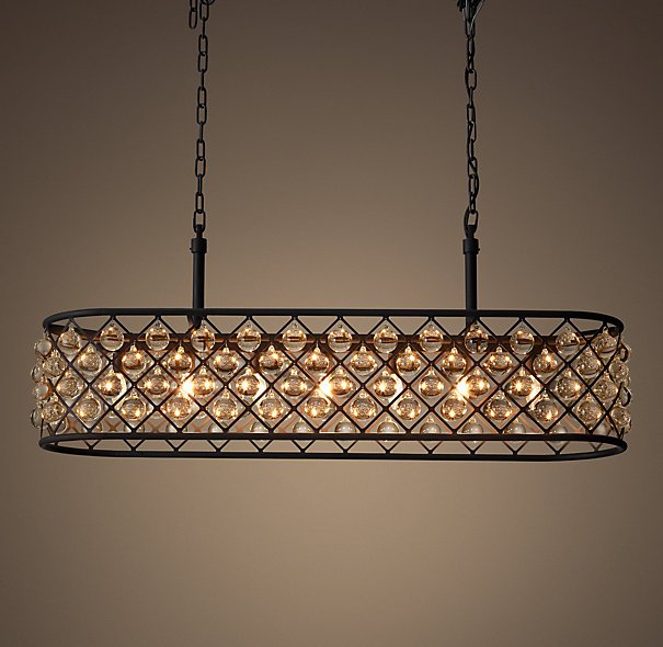 Люстра RH Spencer Rectangular Chandelier 100 Черный в Самаре | Loft Concept 