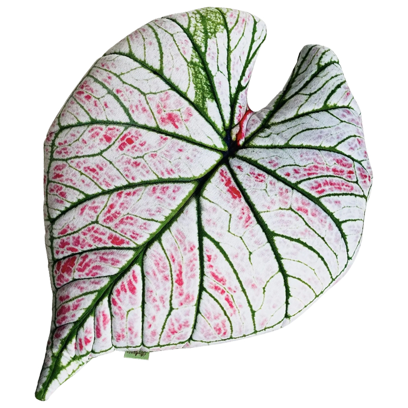 Декоративная подушка Botanical Cushion Caladium Rosebud Зеленый Бежевый Розовый в Самаре | Loft Concept 