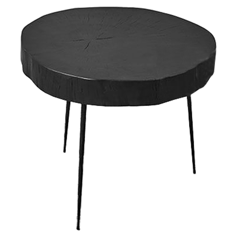 Приставной стол Saw Cut Black Wood Side Table Черный в Самаре | Loft Concept 