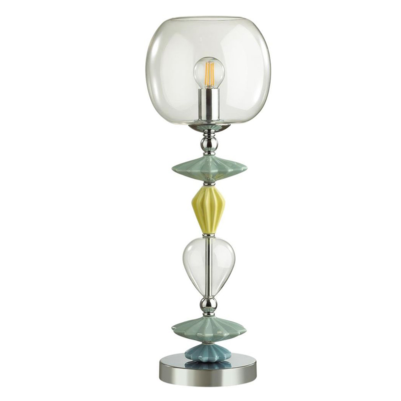 Настольная лампа Iris Glass Table lamp Candy chrome Прозрачный (Transparent) Желтый Зеленый Хром Голубой в Самаре | Loft Concept 