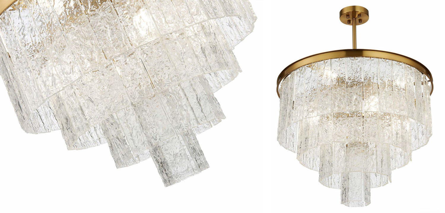 Люстра Renea Textured Glass Chandelier Brass D60 - фото