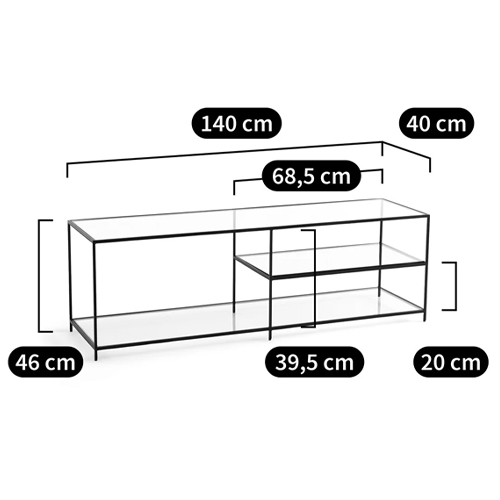 ТВ-тумба из стекла и металла Tingey Metal Glass TV Stand в Самаре