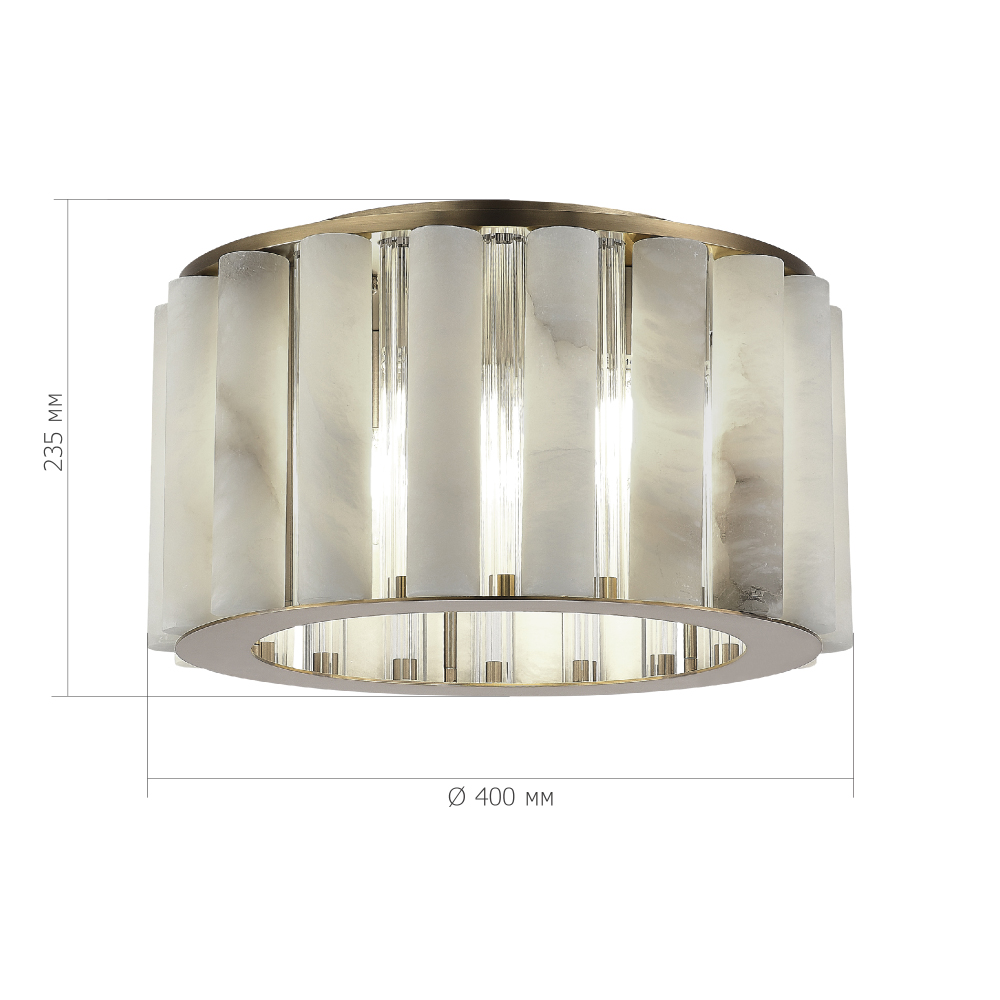 Потолочный светильник из стекла и премиального алебастра Ravishment в Самаре