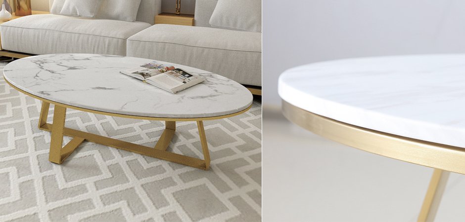 Кофейный стол Marble Oval Table Кофейный стол Marble Oval Table - Loft-Concept в Самаре