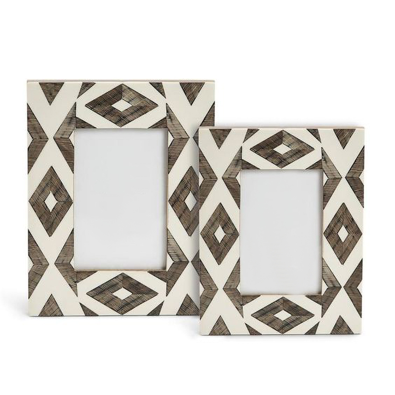 Фоторамка кость Ethnic Indian Wood Bone Inlay photo frame ivory ( слоновая кость ) Коричневый в Самаре | Loft Concept 