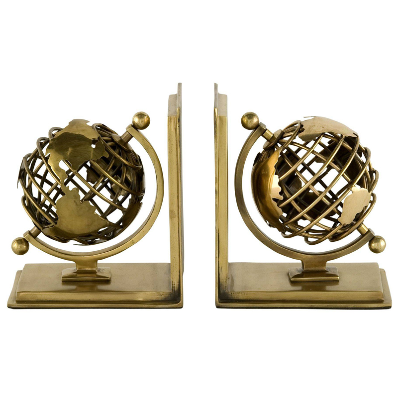 Держатель для книг Eichholtz Bookend Globe set of 2 Латунь Античная полированная в Самаре | Loft Concept 