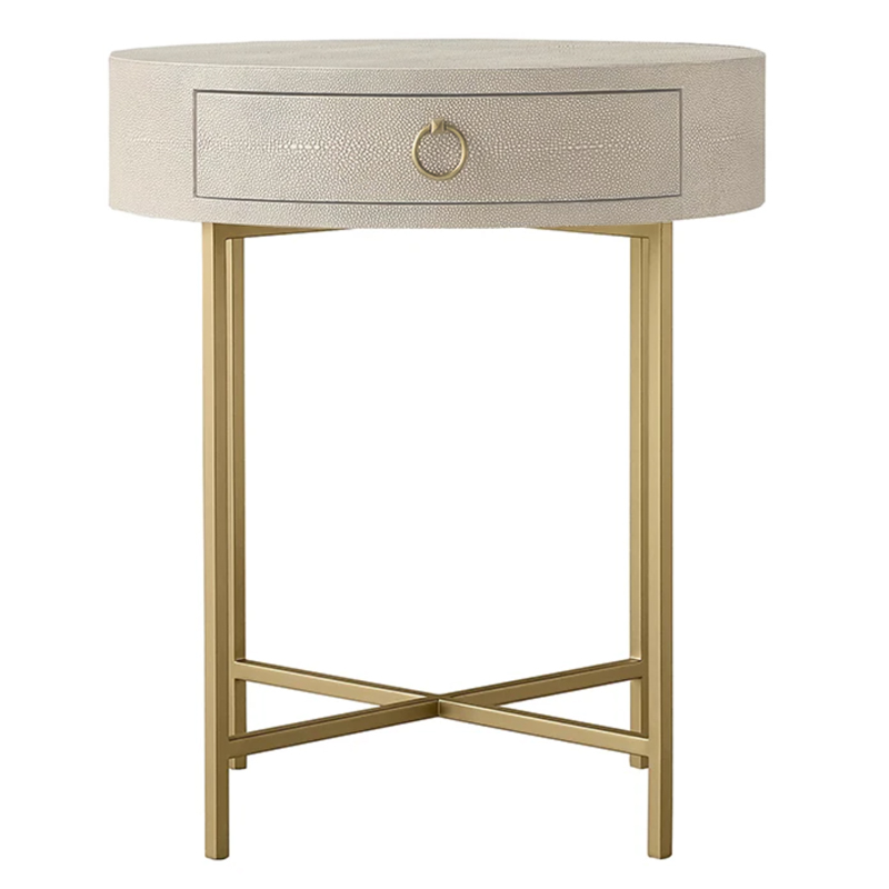 Gaston Stingray Round Ivory Side Table Приставной стол скат Золотой ivory ( слоновая кость ) в Самаре | Loft Concept 