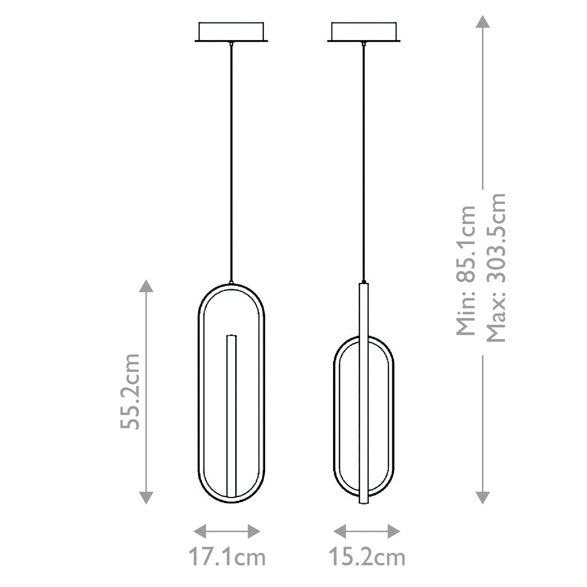 Подвесной светильник золотого цвета с двумя вытянутыми овальными рамками в форме скрепки Eurofase в Самаре
