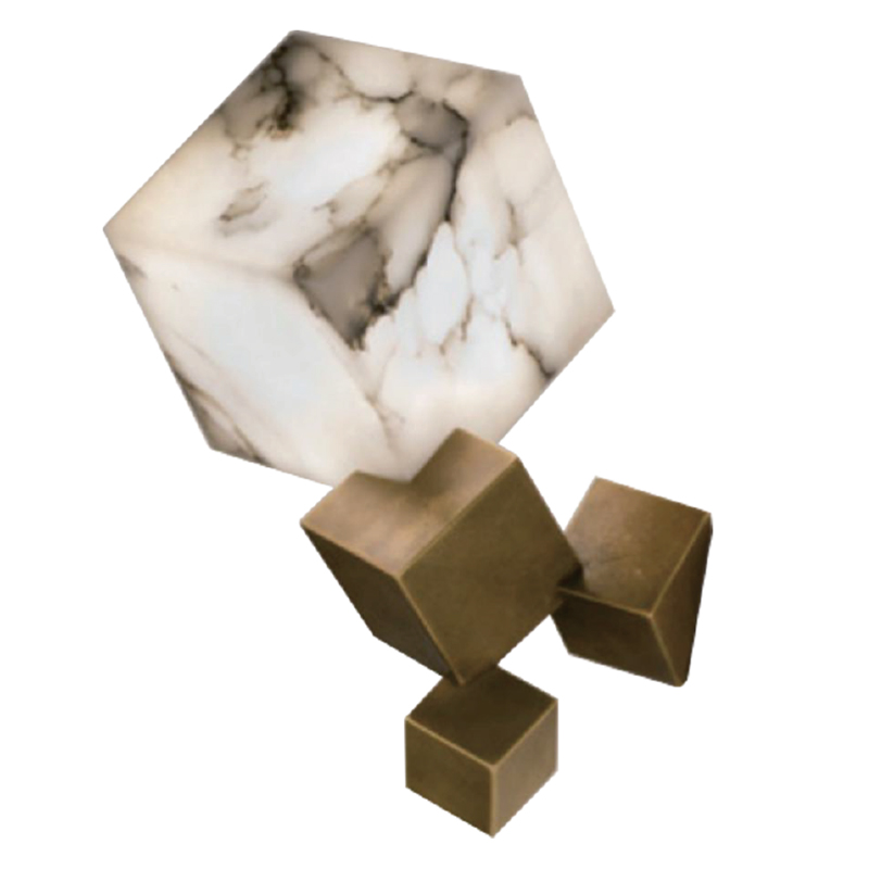 Бра Marble Cube Wall lamp Белый Мрамор Bianco Медь в Самаре | Loft Concept 