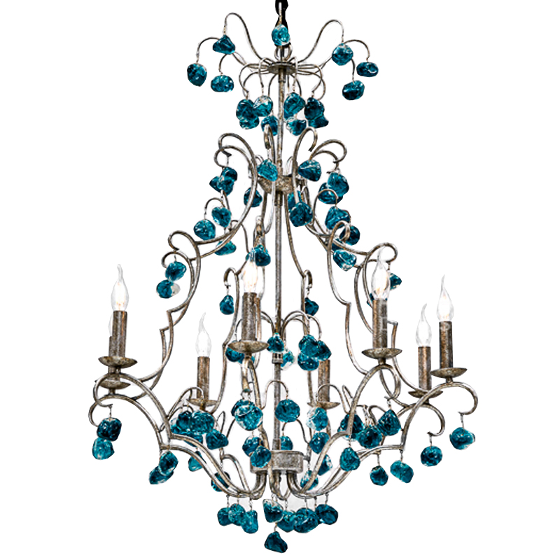 Люстра Crystal Blue Cupertino Chandelier  Бирюзовый в Самаре | Loft Concept 