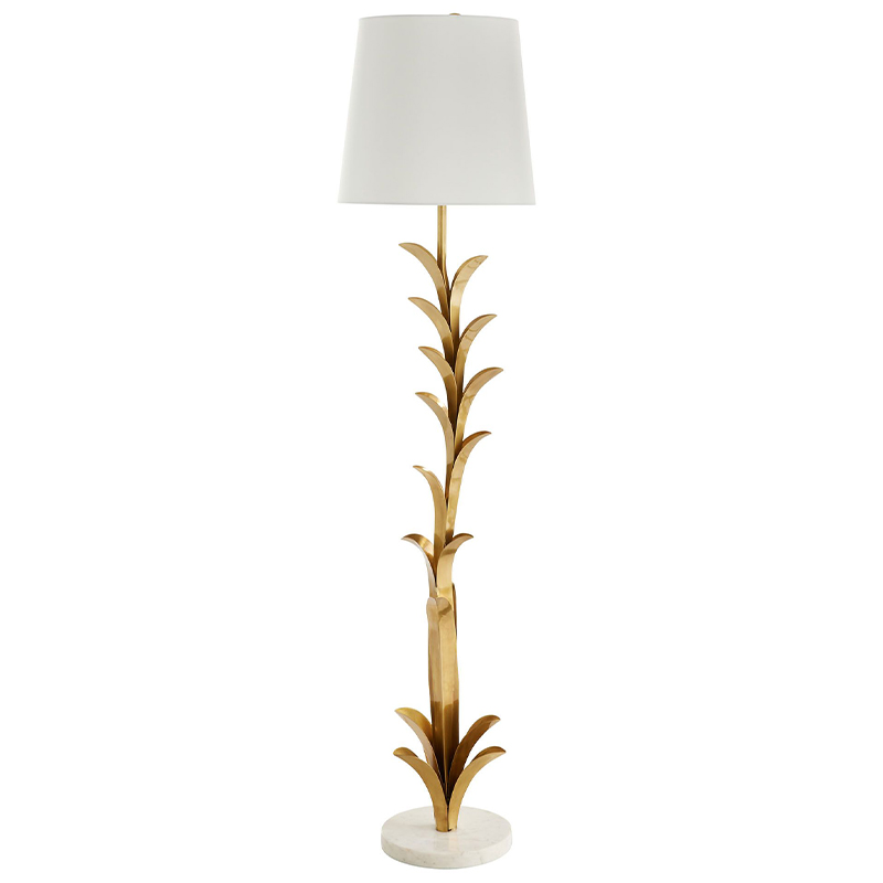 Торшер Arteriors ABBOTT FLOOR LAMP Латунь Белый в Самаре | Loft Concept 