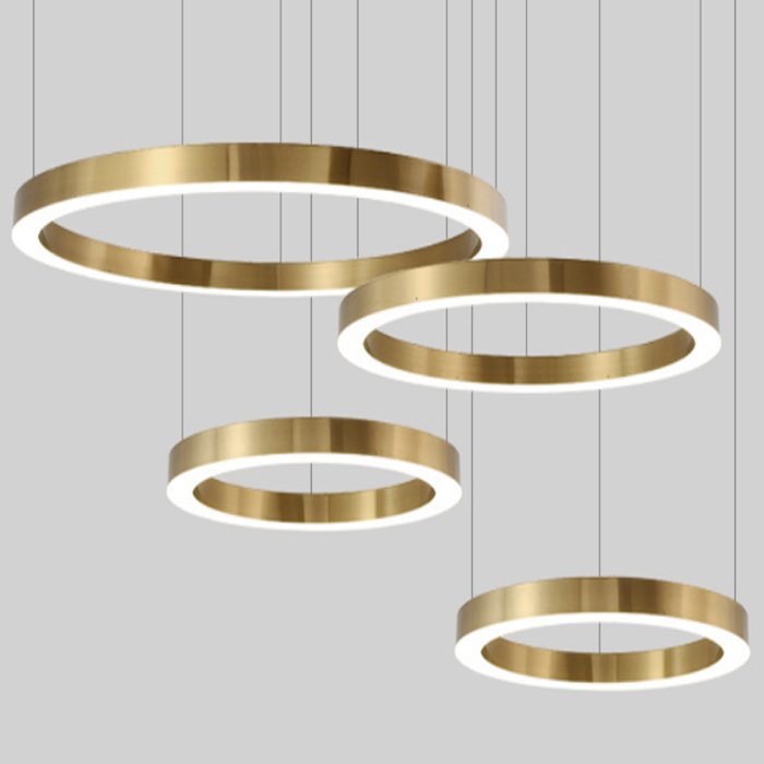 Люстра Light Ring Horizontal  Глянцевое золото Латунь в Самаре | Loft Concept 