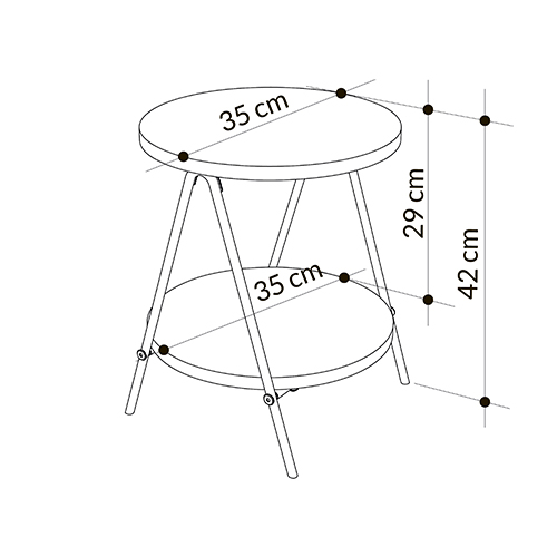 Стол приставной с 2-мя круглыми столешницами цвета антрацит ESSEL SIDE TABLE ANTHRACITE в Самаре