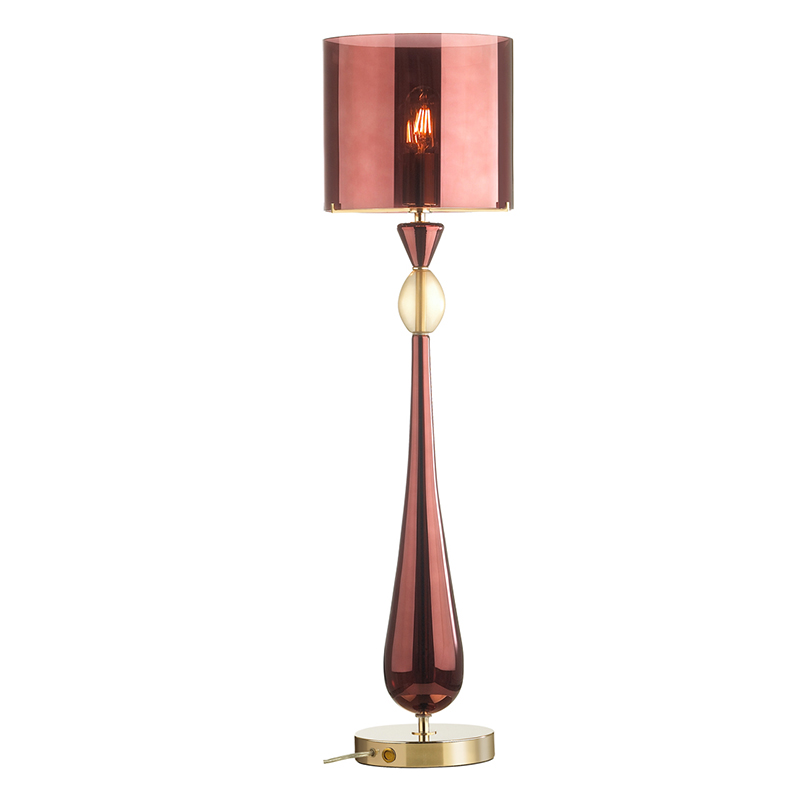 Настольная лампа Roser Burgundy Table Lamp Бургундский красный Золотой Настольная лампа Roser Burgundy Table Lamp Бургундский красный Золотой в Самаре | Loft Concept