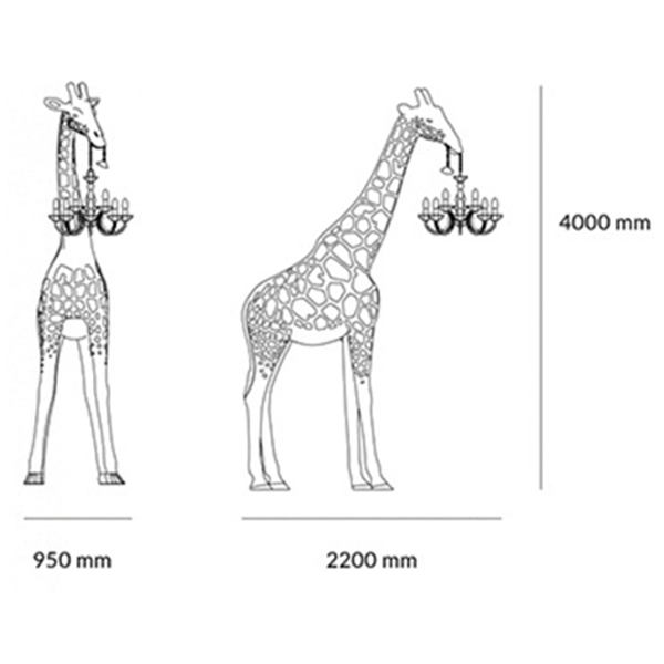 Торшер белый жираф в натуральную величину White Giraffe Lamp large size в Самаре