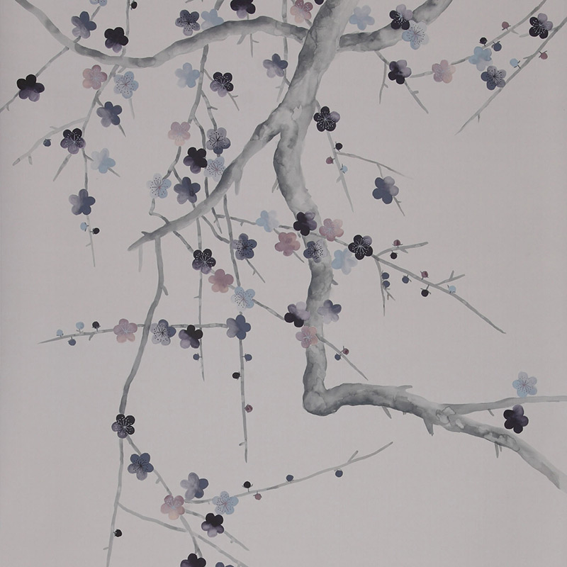 Обои ручная роспись Plum Blossom Special Colourway on Lilac Hint dyed silk Обои ручная роспись Plum Blossom Special Colourway on Lilac Hint dyed silk в Самаре | Loft Concept