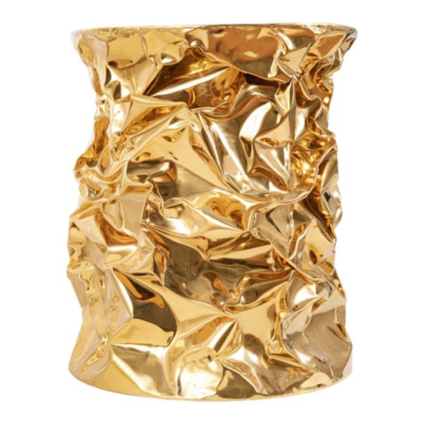 Приставной столик Stool Gold Crumpled Paper  в Самаре | Loft Concept 