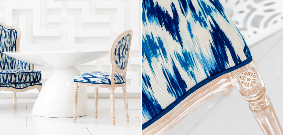 Стул с синим узором Ikat Pattern Стул с синим узором Ikat Pattern - Loft-Concept в Самаре