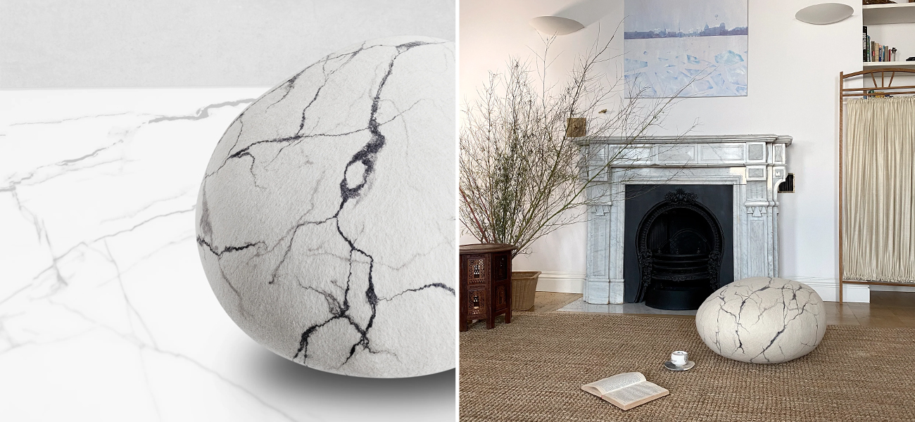 Пуф Белый Мрамор - фото №2