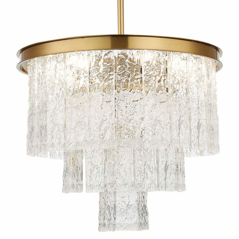 Люстра Renea Textured Glass Chandelier Brass Латунь Прозрачное Стекло в Самаре | Loft Concept 