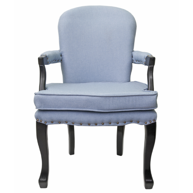 Кресло Aubrey Classical Armchair blue flax Голубой Черный в Самаре | Loft Concept 