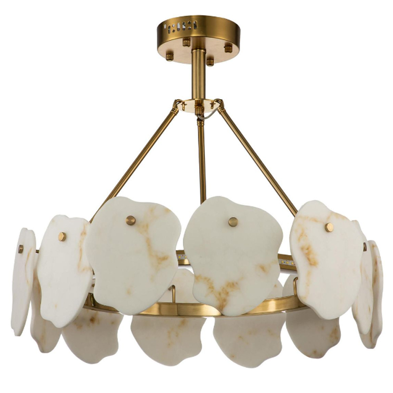 Люстра Мрамор Lucretia Marble Round Chandelier 60 см Латунь Белый Мрамор Bianco Люстра Мрамор Lucretia Marble Round Chandelier 60 см Латунь Белый Мрамор Bianco в Самаре | Loft Concept