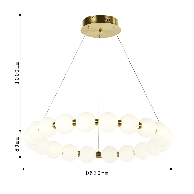 Люстра с плафоном из акриловых шаров PEARLS 62 см в Самаре