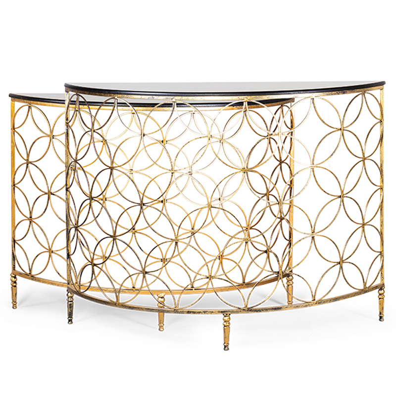 Комплект консолей Gold Lace Console Золотой в Самаре | Loft Concept 