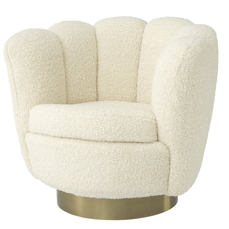 Кресло Eichholtz Swivel Chair Mirage cream Кремовый Матовая латунь в Самаре | Loft Concept 