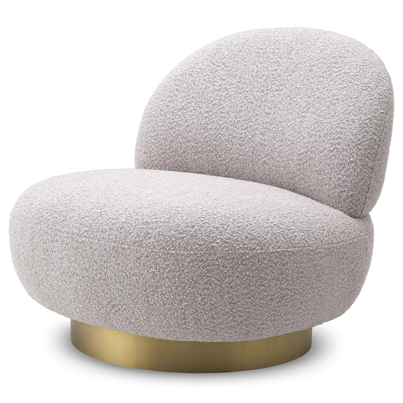 Кресло Eichholtz Swivel Chair Clement Grey Светло-серый Латунь в Самаре | Loft Concept 