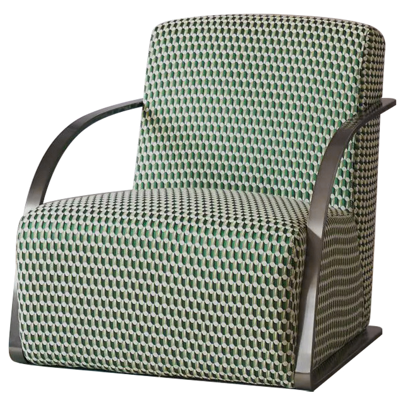 Кресло Esme Green Pattern Armchair Зеленый Темный хром в Самаре | Loft Concept 