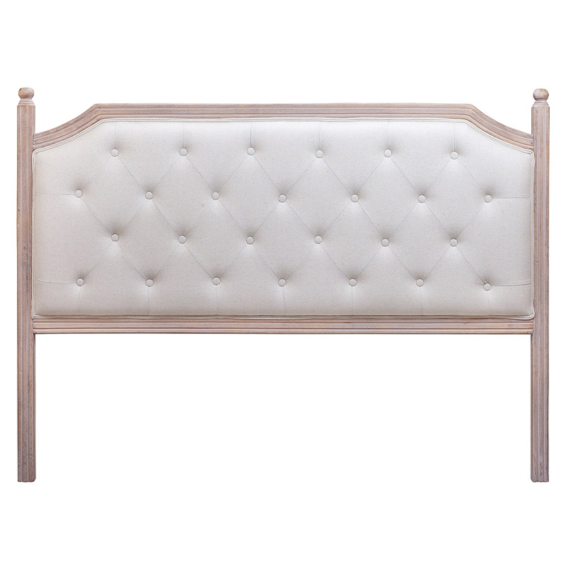 Изголовье кровати бежевое с мягкой обивкой из льна Emma Headboard Бежевый Коричневый в Самаре | Loft Concept 